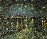 Vincent van Gogh - Starry Night over the Rhone I painting